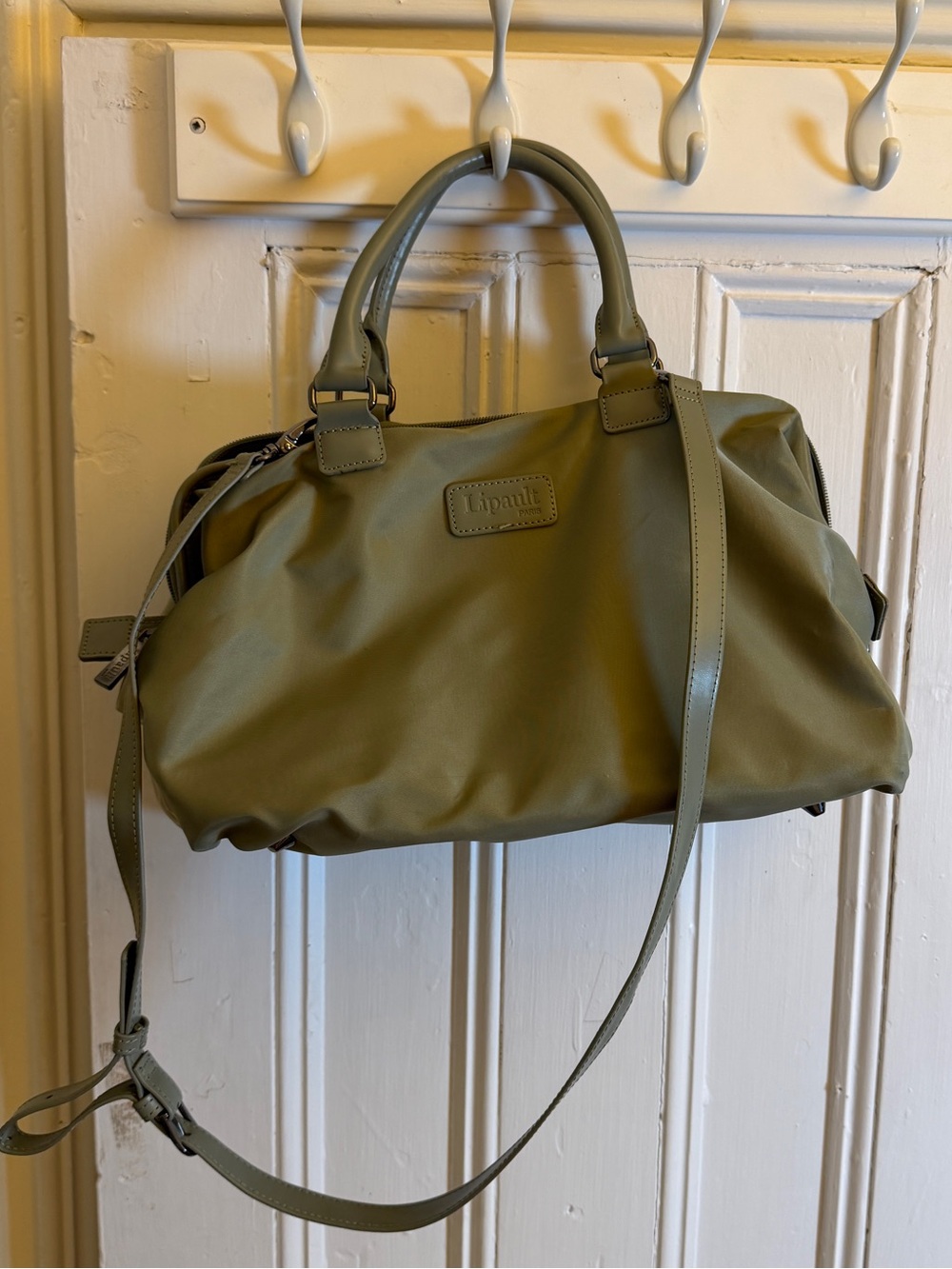 Lipault Paris Doctor Frame Travel Bag Olive Green Satchel Weekender Crossbody